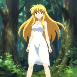 isekai beautiful anime girl hestia danmachi, kamisama standing in forest. flat face. aesthetic, golden ratio. beautiful lineart, ranking on contest, artstation, soft lighting, artistic pose, character concept, cinematic, motion blur, chromatic abberation. by makoto shinkai, marc davis