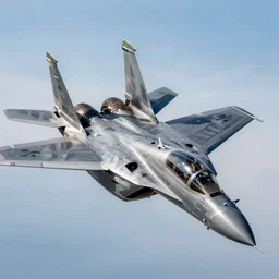 an F-15 fighter jet with the wings of an eagle