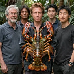 zoological portrait of a human lobster by kuldar leement and ruan jia and brad rigney and micha karcz and brad rigney 0. 0 0 7