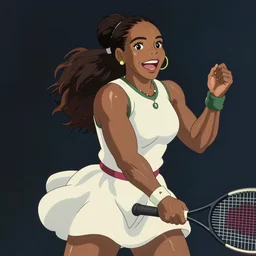 Serena WIlliams as a Studio Ghibli character