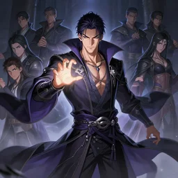 male necromancer casting magic spell, anime key visual, handsome and attractive man, highly detailed, smooth, sharp focus, trending on artstation, concept art, by shumolly and monable and artgerm and greg rutkowski and jo chen and pilyeon and ruan jia