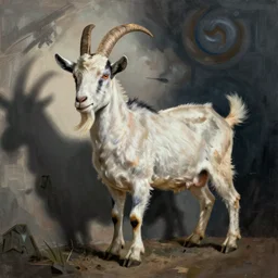a magical goat in the style of picasso