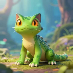 cat lizard from monster hunter bokeh