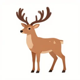flat vector logo illustration of deer in the style of kurzgesagt