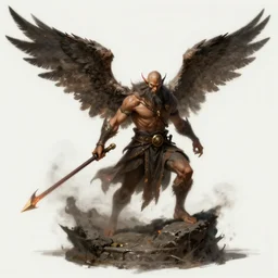 winged monk, chaos, unarmed combat, art station, fantasy art, concept painting