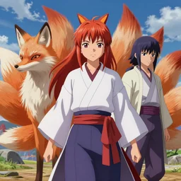 live action version of kurama, kyuuby, the nine tailed fox, photography, realistic, detailed, 4 k, ultra quality render