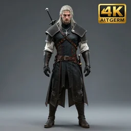 geralt of rivia new costume concept design, witcher wild hunt, fashion, concept art, by artgerm, greg rutkowski, cinematic light, featured on artstation, octane render, sharp focus, ray tracing, artstationhq, cgsociety, 8 k.