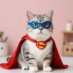 A super hero cat