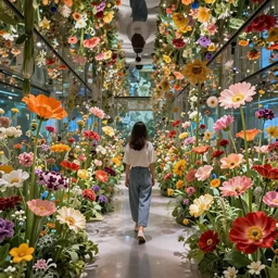 immersive flower art show,teamlab style