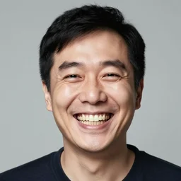 man with an impossibly large grin