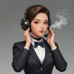 A telemarketeer with steam coming from her ears, intricate, elegant, highly detailed, centered, digital painting, artstation, concept art, smooth, sharp focus