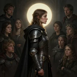 ( side profile ) concept art by thomas blackshear, imogen poots as neo - gothic holy rebublic templar, light halo, matte painting, extremely emotional, realistic shaded lighting poster by hsiao ron chen, artgerm, lawren harris, eve ventrue, magali villeneuve, jeremy lipkin, rob rey, christophe vacher