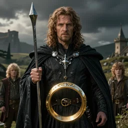 the Dark Lord Sauron, who in an earlier age created the One Ring to rule the other Rings of Power given to Men, Dwarves, and Elves, in his campaign to conquer all of Middle-earth. From homely beginnings in the Shire, a hobbit land reminiscent of the English countryside, the story ranges across Middle-earth, following the quest to destroy the One Ring mainly through the eyes of the hobbits Frodo, Sam, Merry and Pippin.