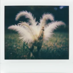 blurry polaroid picture of a feathery dinosaur, 8K, HD, highly detailed, high quality