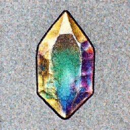 amethyst gemstone prism multicolor gold liquid emeraud pearl quartz saphir grenat fluorite stylized digital illustration video game icon global illumination ray tracing advanced technology stained glass
