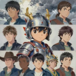 painting of a dragon boy with chinese armor and helmet in the style of cowboy bebop, calm, fantasy character portrait, dynamic pose, above view, sunny day, thunder clouds in the sky, artwork by jeremy lipkin and giuseppe dangelico pino and michael garmash and rob rey and greg manchess and huang guangjian and makoto shinkai, very coherent asymmetrical artwork, sharp edges, perfect face, simple form, 1 0 0 mm