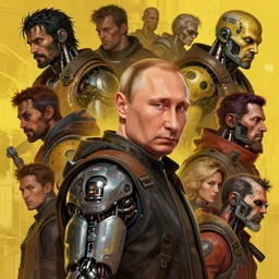 a study of cell shaded complex sharp sideview portrait of a cyborg vladimir putin  looking at the camera as Borderlands 3 concept art, llustration, post grunge, concept art by josan gonzales and wlop, by james jean, Victo ngai, David Rubín, Mike Mignola, Laurie Greasley, highly detailed, sharp focus, intricate, Trending on Artstation, HQ, deviantart, art by artgem