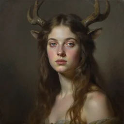goddess of fauna. atmospheric lighting. detailed matte portrait painting by greg rutkowski.