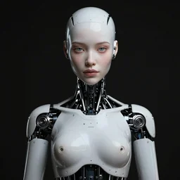 humanoid female robot, highly detailed, expressive eyes, beautiful symmetric body, perfect proportions, highly intricate, art by boris vallejo and alex gray