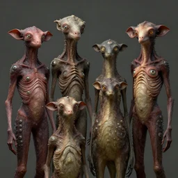 four living creatures that had eyes all over their bodies,digital Art, hiperrealist Detailed, cinematographic, artstation Greg rutkowski