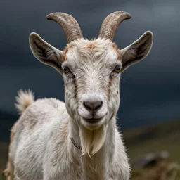 a goat with the eyes in the front