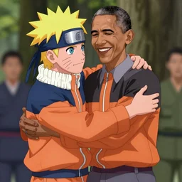 naruto hugging barack obama