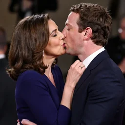 Sheryl Sandberg and Mark Zuckerberg kissing