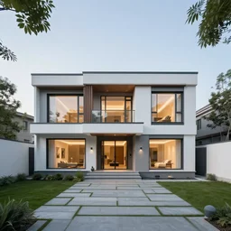 square shaped modern mansion with a courtyard in the middle