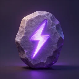 magic spell stone rune, rpg inventory item icon, magic the gathering art, d & d, fantasy, cinematic lighting, centered, lightning symbol, purple light, glowing, soft, digital painting, artstation, concept art, smooth, volumetric lighting, 8 k, art by akihiko yoshida and greg rutkowski