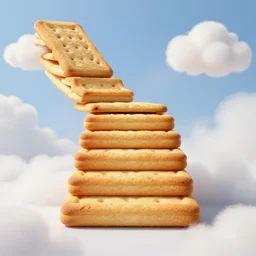 A Staircase made of cockies leading to heaven
