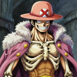 portrait painting of skeletor, art by eiichiro oda, 4 k, one piece artstyle, cel shaded, highly detailed, epic lighting