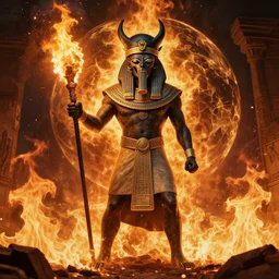 Sumerian Dr Doom burning the world