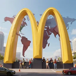 biggest mcdonald in the world, concept art by noah bradley, darek zabrocki, tyler edlin, jordan grimmer, neil blevins, james paick, natasha tan, highly detailed, ultra detailed, ultra realistic, trending on artstation