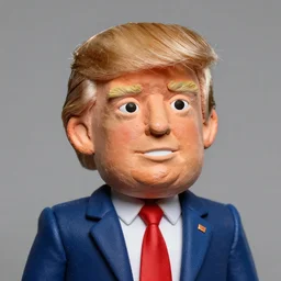 a stop motion puppet of donald trump's big head