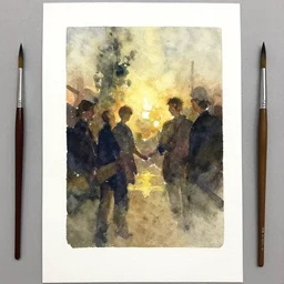 small centered on watercolor paper, paint brush strokes, abstract watercolor painting, cinematic light, national romanticism by hans dahl, by jesper ejsing, by anders zorn, by greg rutkowski, by greg manchess, by tyler edlin