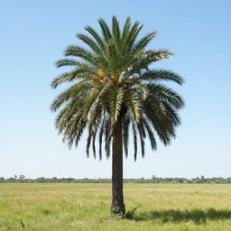 a large palm tree in the middle of the prairies, plains