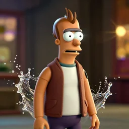 kanye west as bender in futurama, splash art, movie still, cinematic lighting, ray tracing, octane render, long lens, shallow depth of field, bokeh, anamorphic lens flare, 8 k, hyper detailed, 3 5 mm film grain