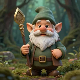 an alchemist gnome, healer, dnd, forest background, matte painting, midjourney