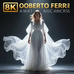a wonderful realistic portrait of a lonely woman who is dressed with a wonderful, majestic, large semi transparent white cotton dress, accent white lighting, dramatic light, octane render by roberto ferri, fantasy art, photo realistic, dynamic lighting, unreal engine rendered, artstation, poster, dramatic light, - 8 k, award winning