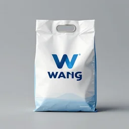 logotype for industrial plastic bag company called wang that represents high quality and efficiency, modern, fresh cool colors, trending on behance