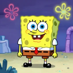 spongebob, colorful, fantastic lighting, pixel art, 1 6 bits, 2 d