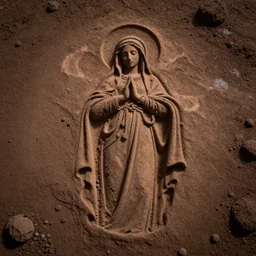 faint virgin mary ghost imprint mars soil