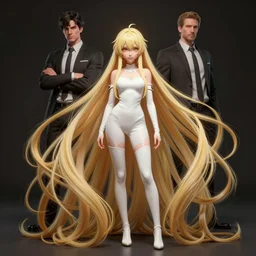 rima mashiro, wearing a white outfit, absurdly long hair, blonde hair, hair down to floor, by tom bagshaw and ilya kuvshinov, rtx rendering, volumetric lighting octane render 1 2 8 k, maya, extreme high intricate details by wlop, digital anime art by ross tran, composition by sana takeda, dramatic lighting by greg rutkowski