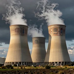 nuclear power station as a Roman mozaic