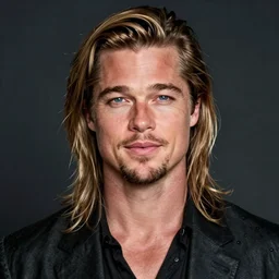 A photograph of Brad Pitt as a woman. Gender switched. Studio lighting