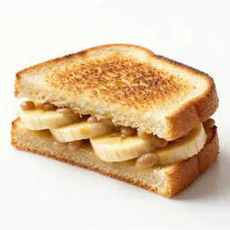a 5 0 mm macro shot of a banana and bean grilled cheese sandwich