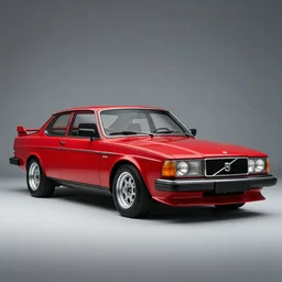 A supercar designed and produced by Volvo, with 1986 Volvo 480 design elements, in crimson red, promotional photo
