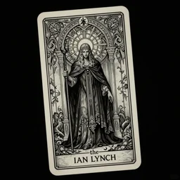 dark fantasy, tarot card of the Ian Lynch from the band lankum!!!!!, dark surrealist , fantasy, intricate, elegant, highly detailed, digital painting, artstation, concept art, smooth, sharp focus, illustration, art by Jim Fitzpatrick