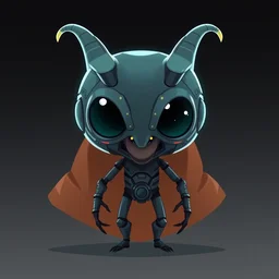 beetle faced humanoid. epic sci - fi character concept. simple cartoony digital art.