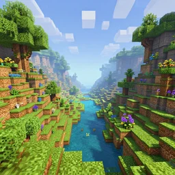 minecraft heaven, beautiful, aether, extremely gorgeous and beautiful landscape